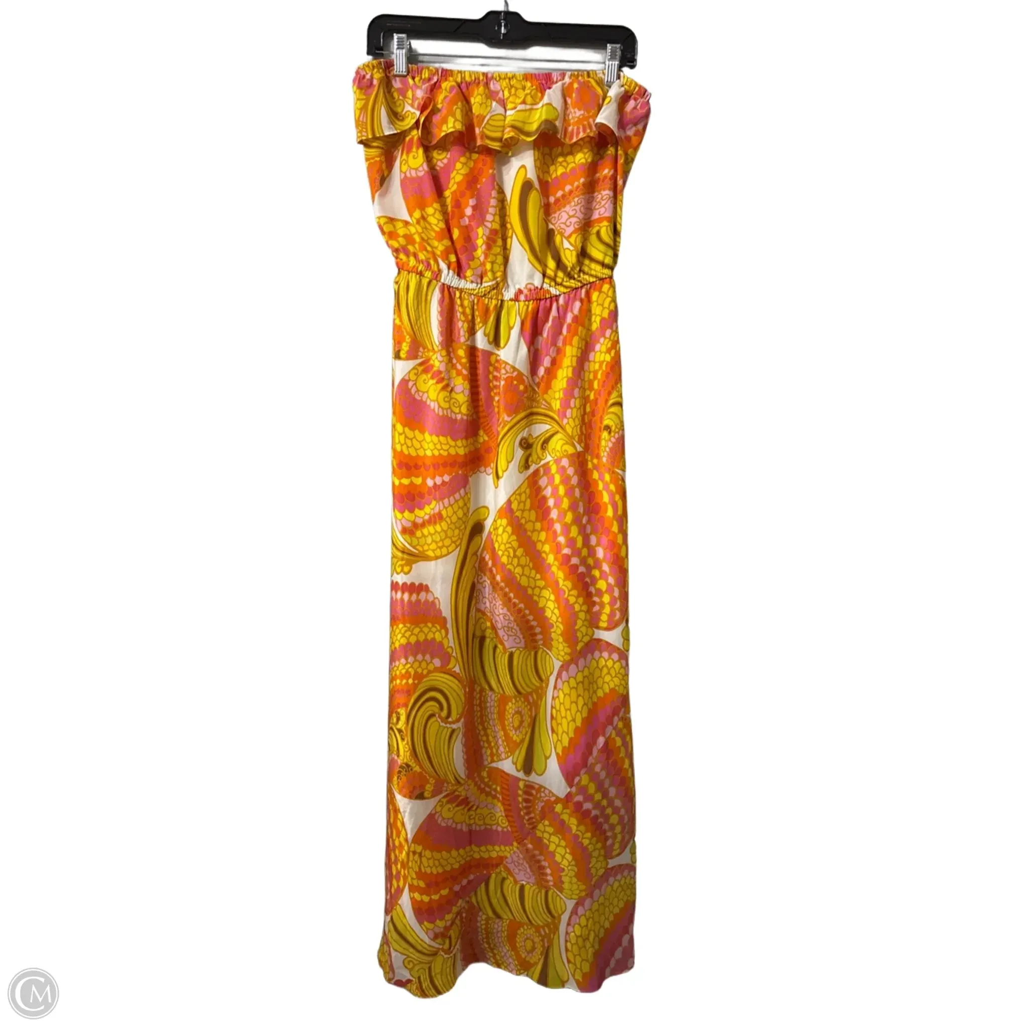 Dress Casual Maxi By Banana Republic In Orange & Yellow. Size: L