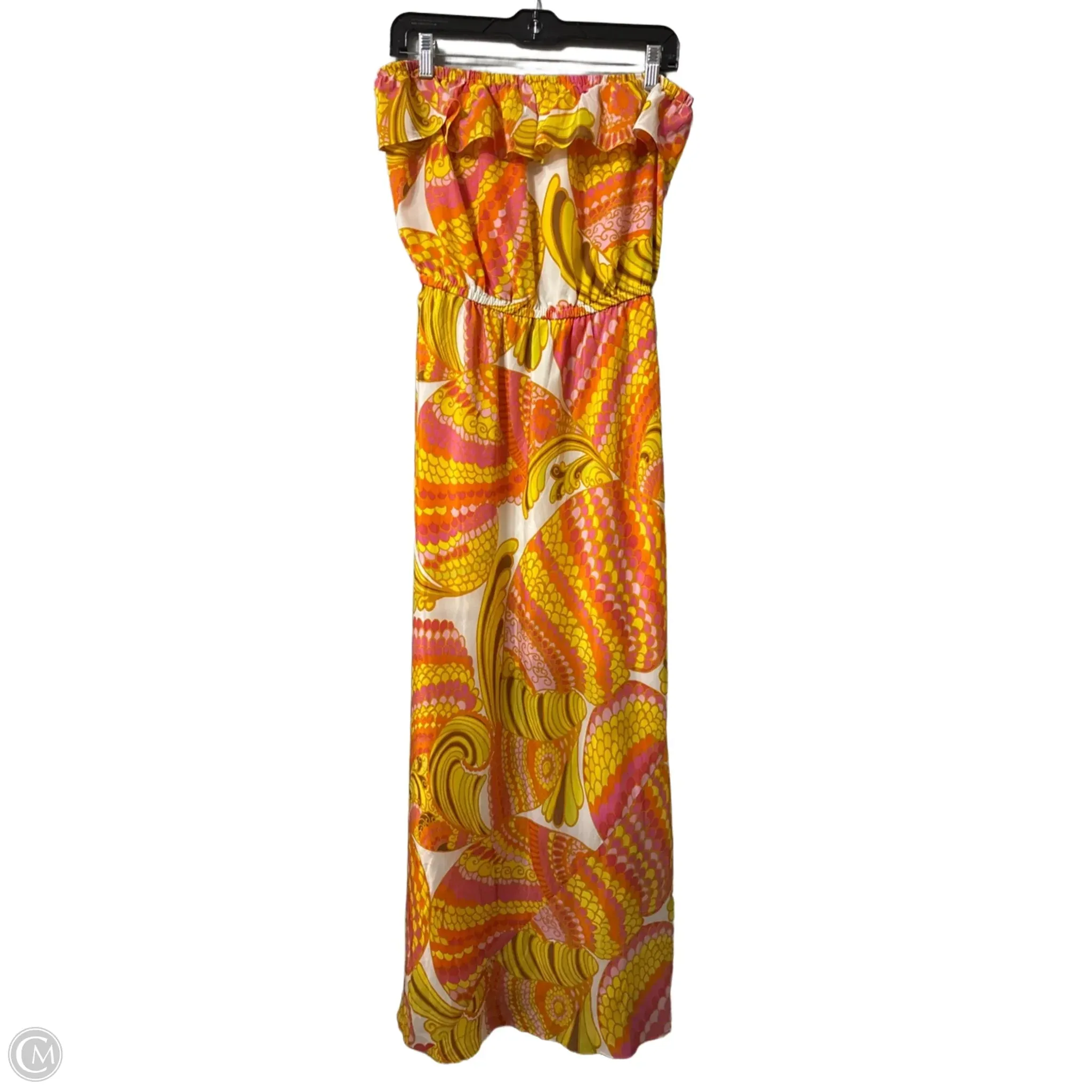 Dress Casual Maxi By Banana Republic In Orange & Yellow. Size: L