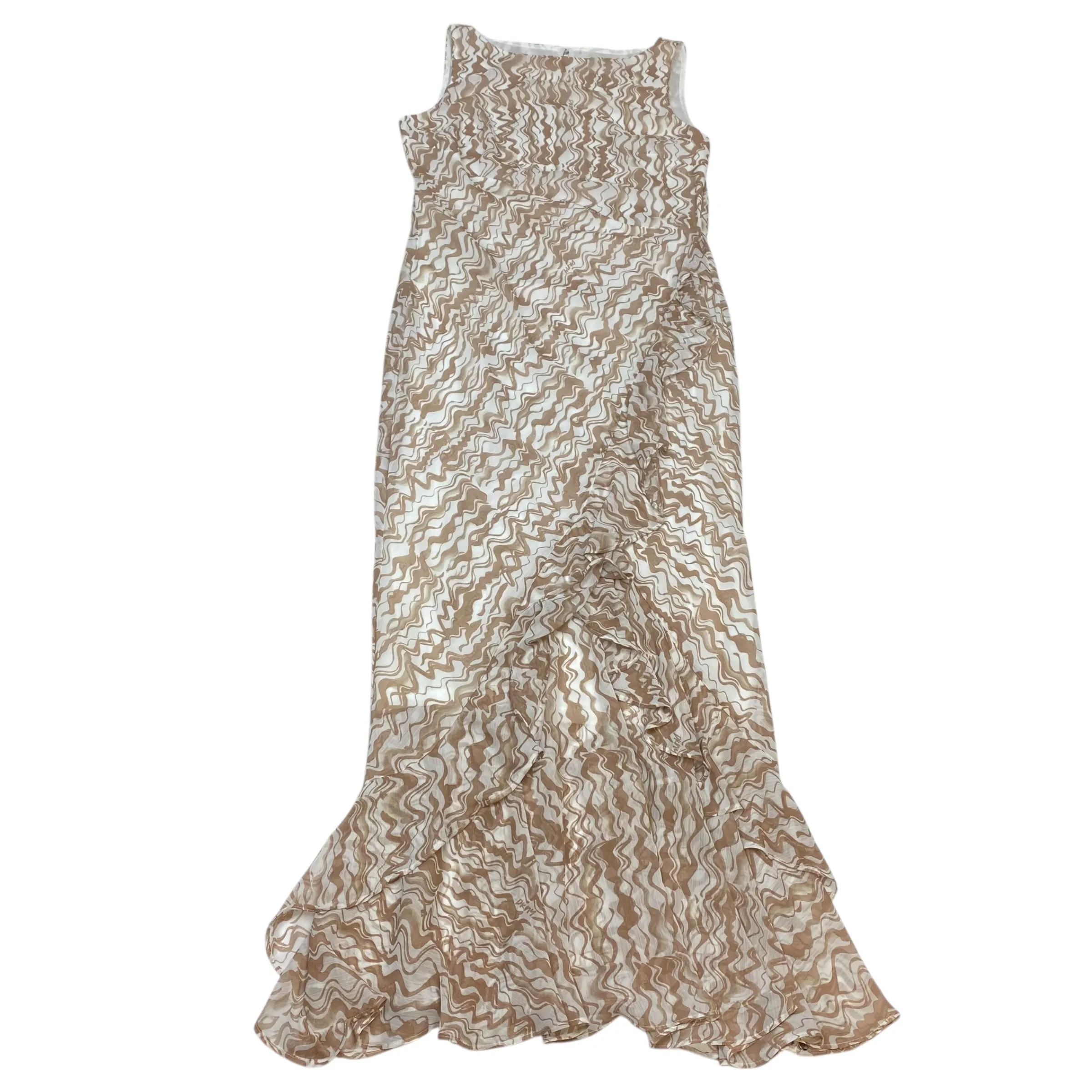 Dress Casual Maxi By Dkny In Brown & White. Size:M