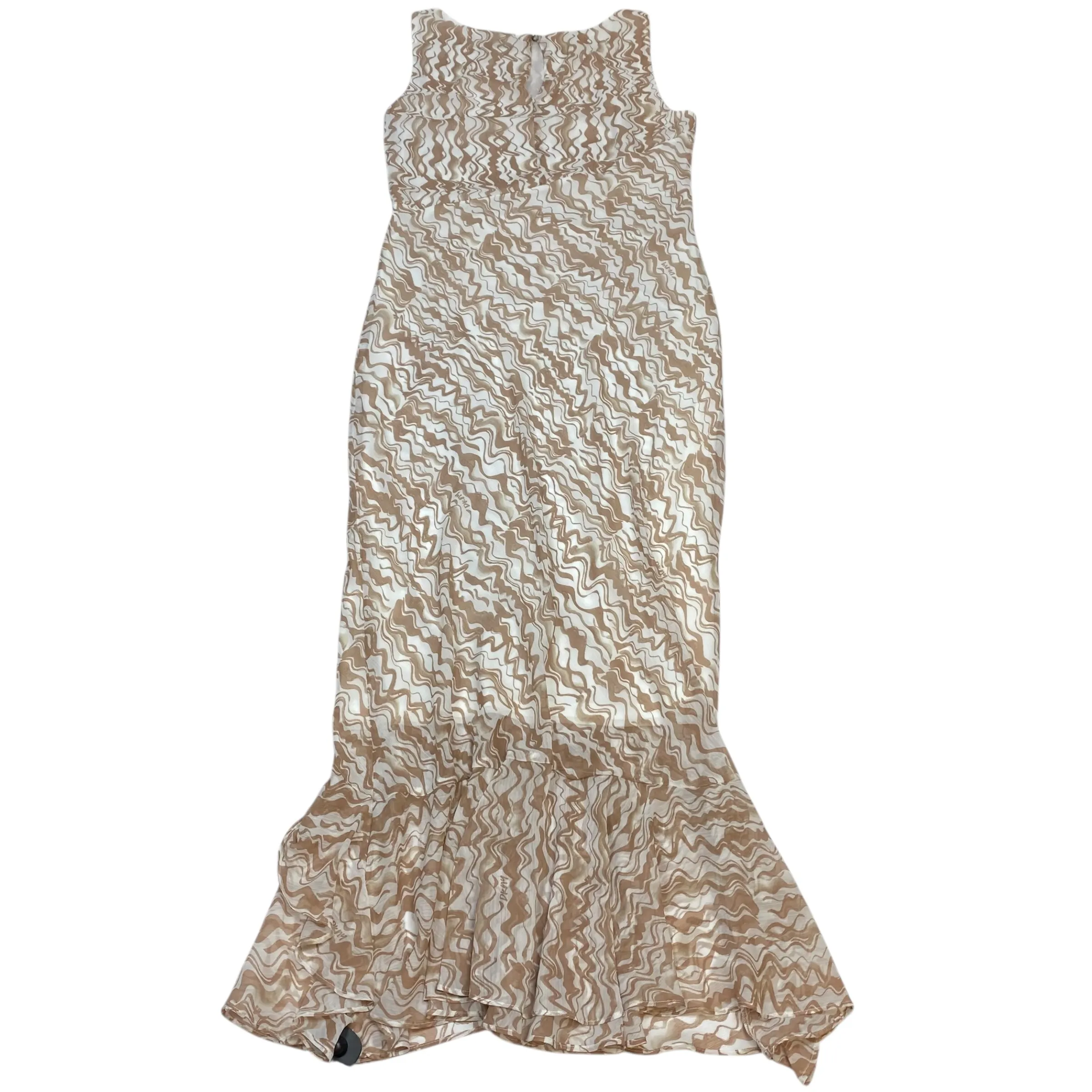 Dress Casual Maxi By Dkny In Brown & White. Size:M