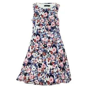 Dress Casual Midi By Lauren By Ralph Lauren In Blue & Pink. Size:S