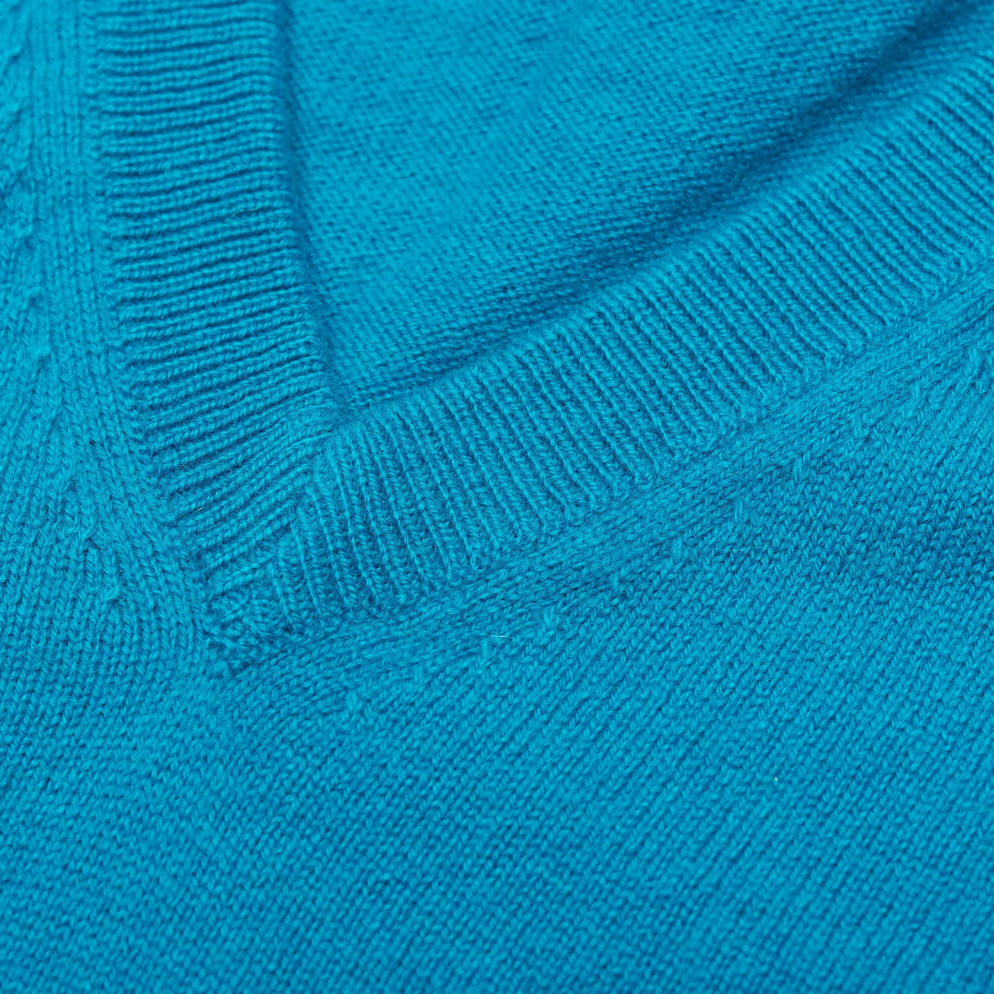 FEDELI Aqua Blue Cashmere V-Neck Sweater 60 NEW 4XL