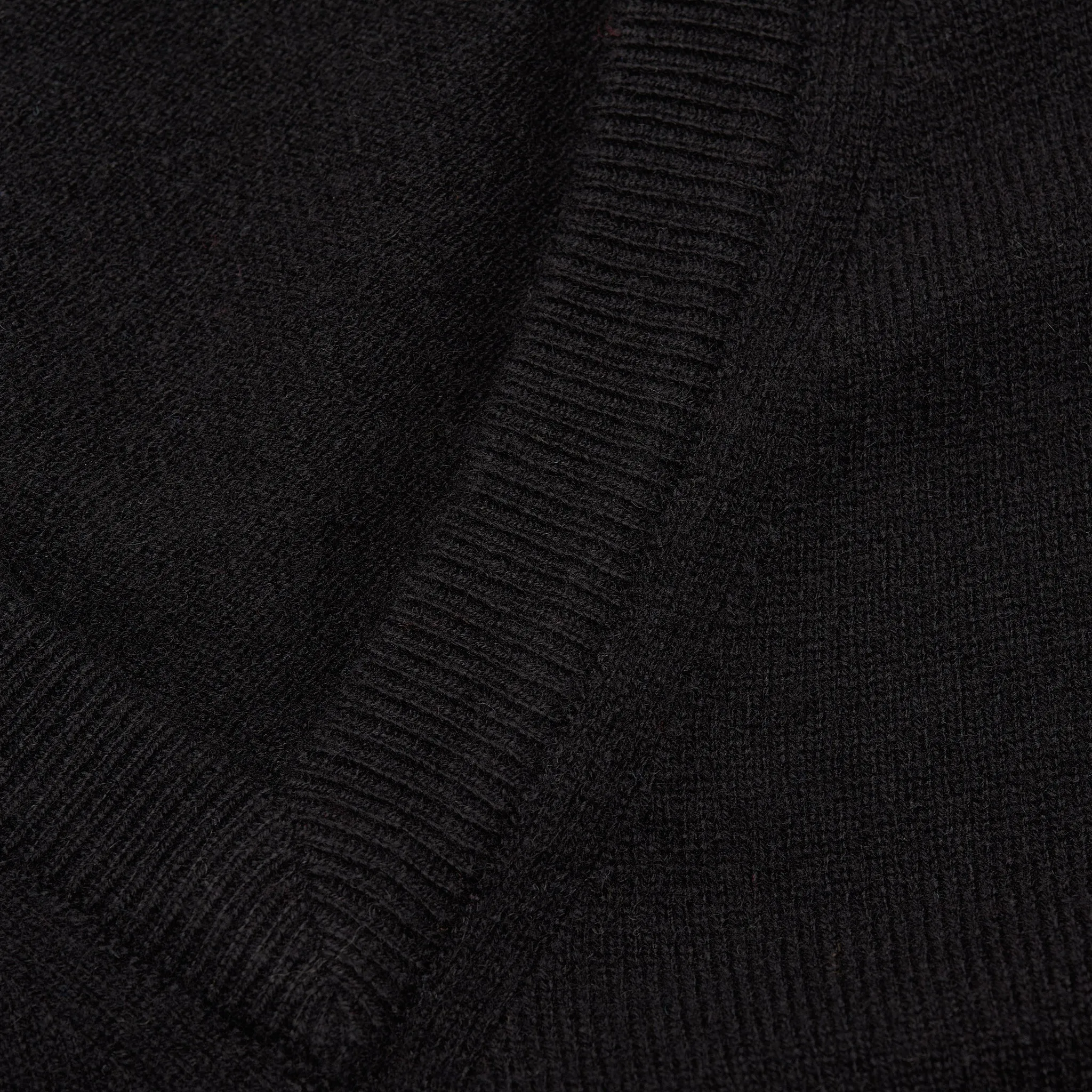 FEDELI Black Cashmere V-Neck Sweater 60 NEW 4XL