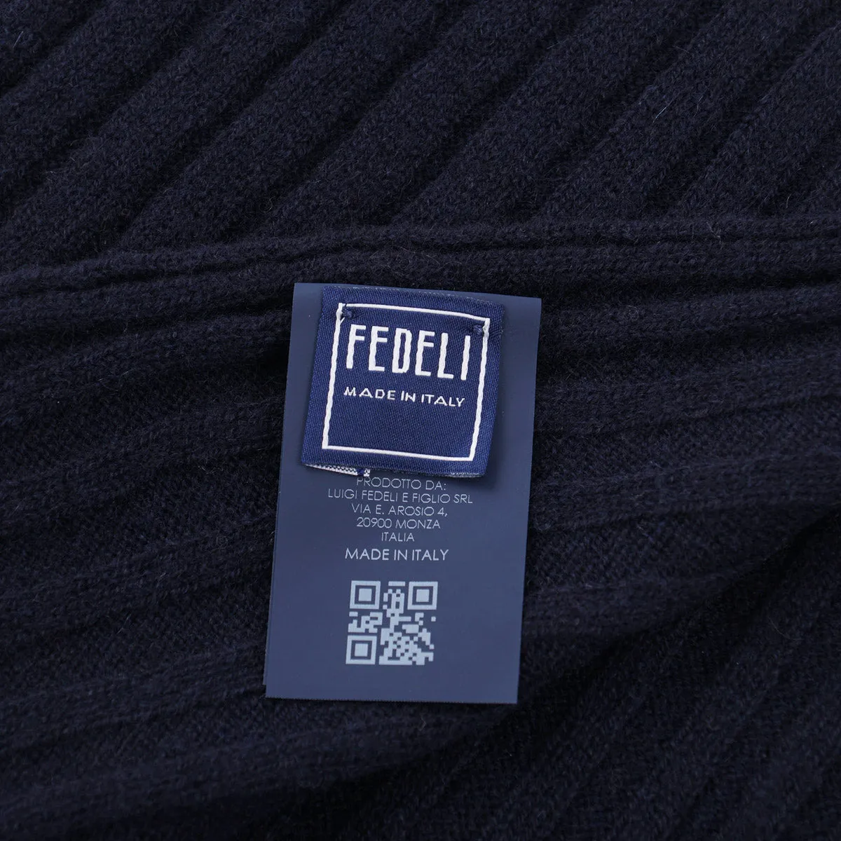 Fedeli Rib Knit Cashmere Scarf