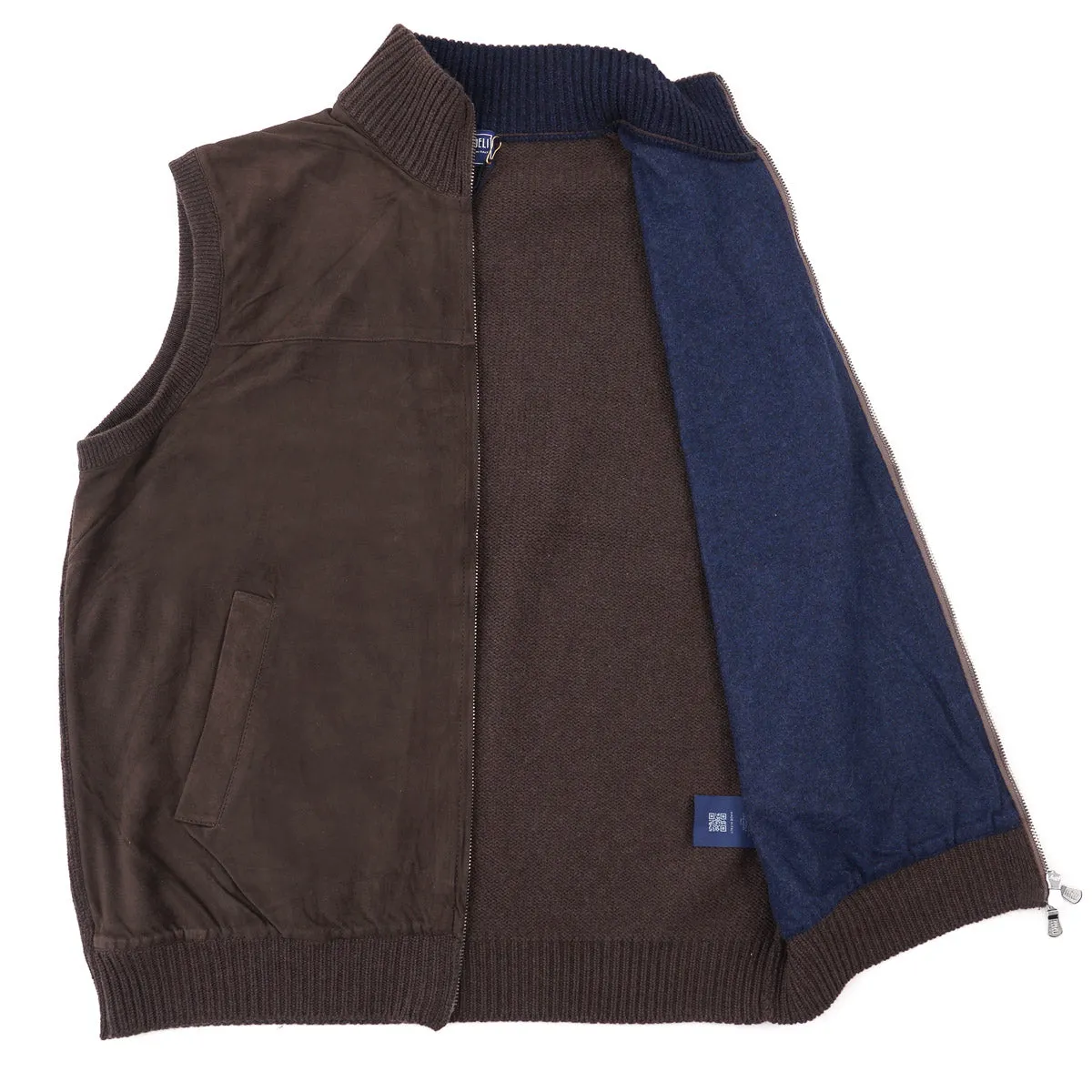 Fedeli Suede and Knit Cashmere Vest