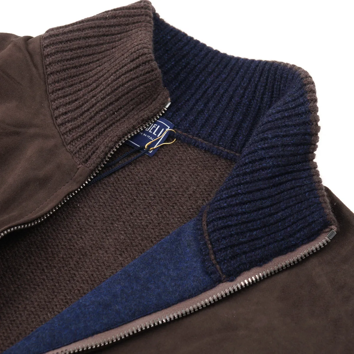Fedeli Suede and Knit Cashmere Vest