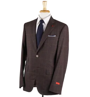 Isaia Brown Check 'Super 130s Travel' Wool Suit