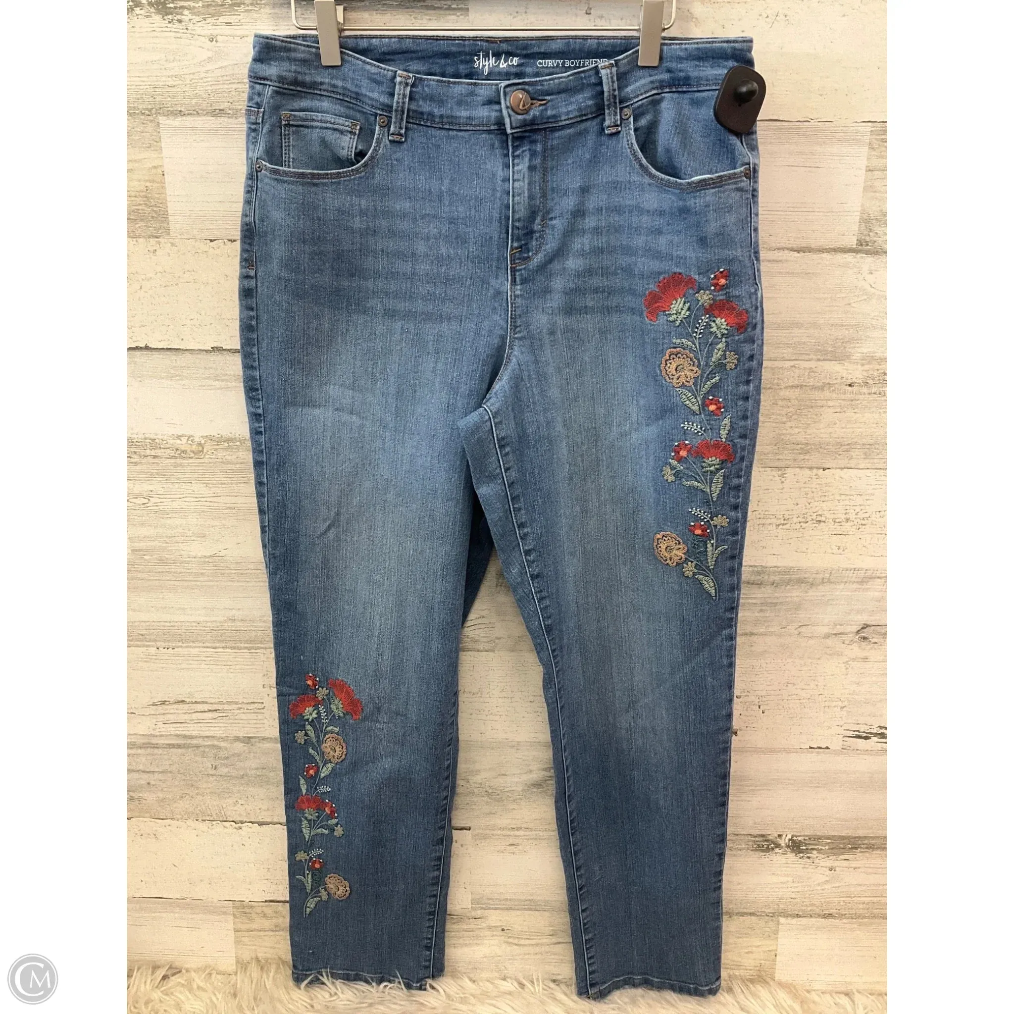 Jeans Boyfriend By Style And Company In Blue Denim. Size: 12