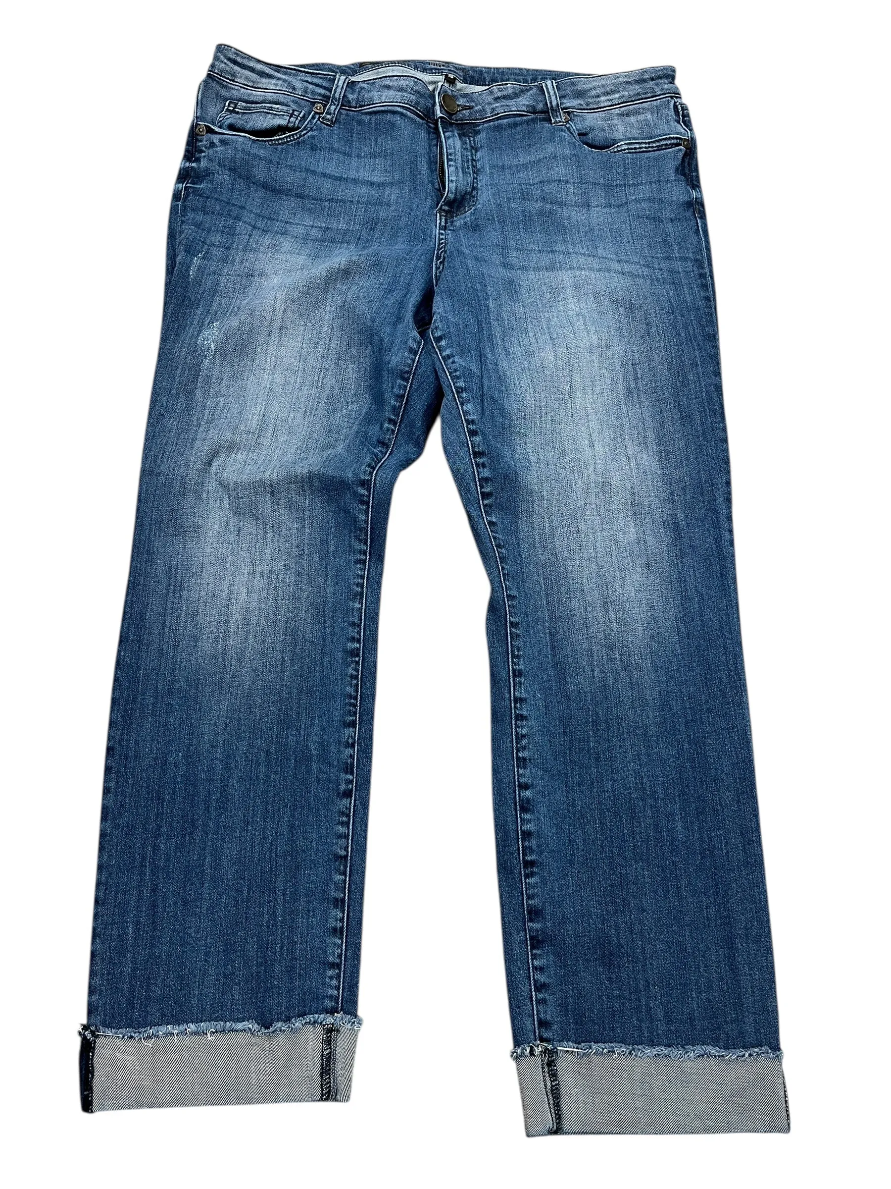 Jeans Straight By Kut In Blue Denim. Size:16