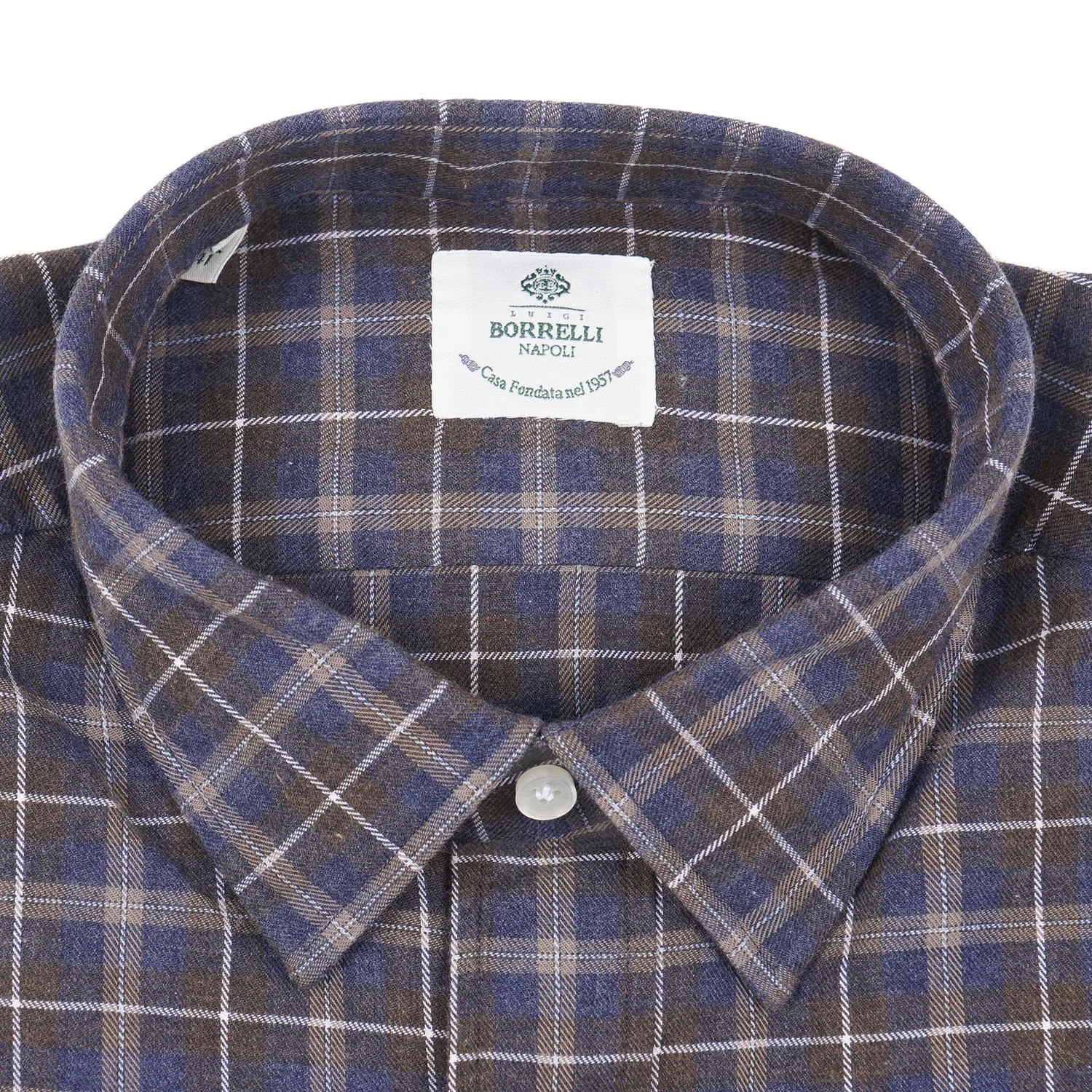 Luigi Borrelli Slim-Fit Flannel Cotton Shirt