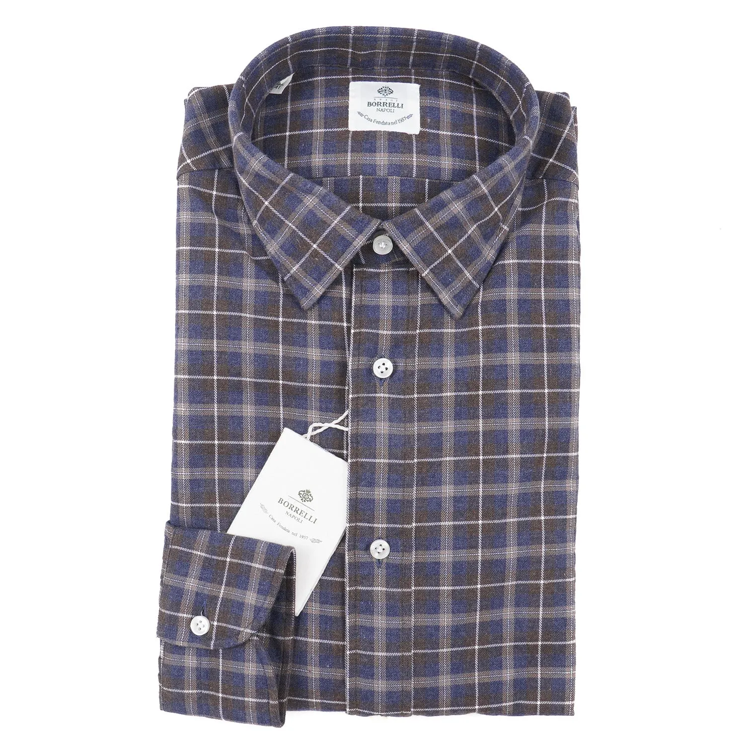 Luigi Borrelli Slim-Fit Flannel Cotton Shirt