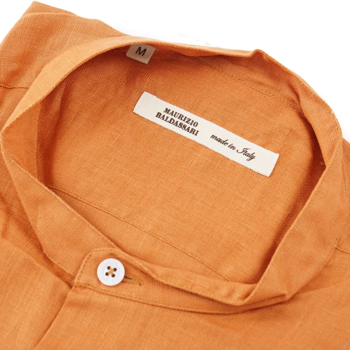 Maurizio Baldassari Band Collar Linen Shirt