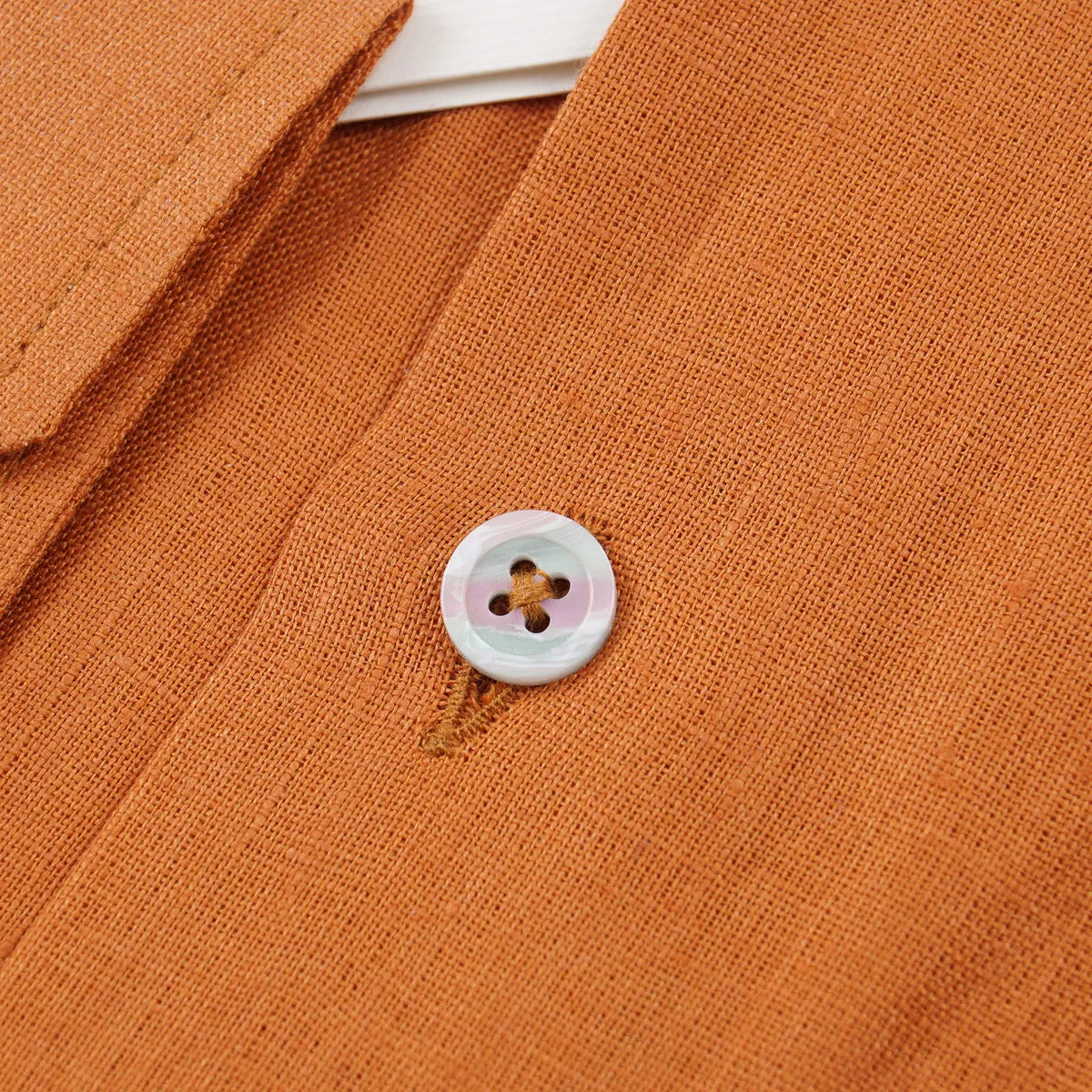 Maurizio Baldassari Band Collar Linen Shirt
