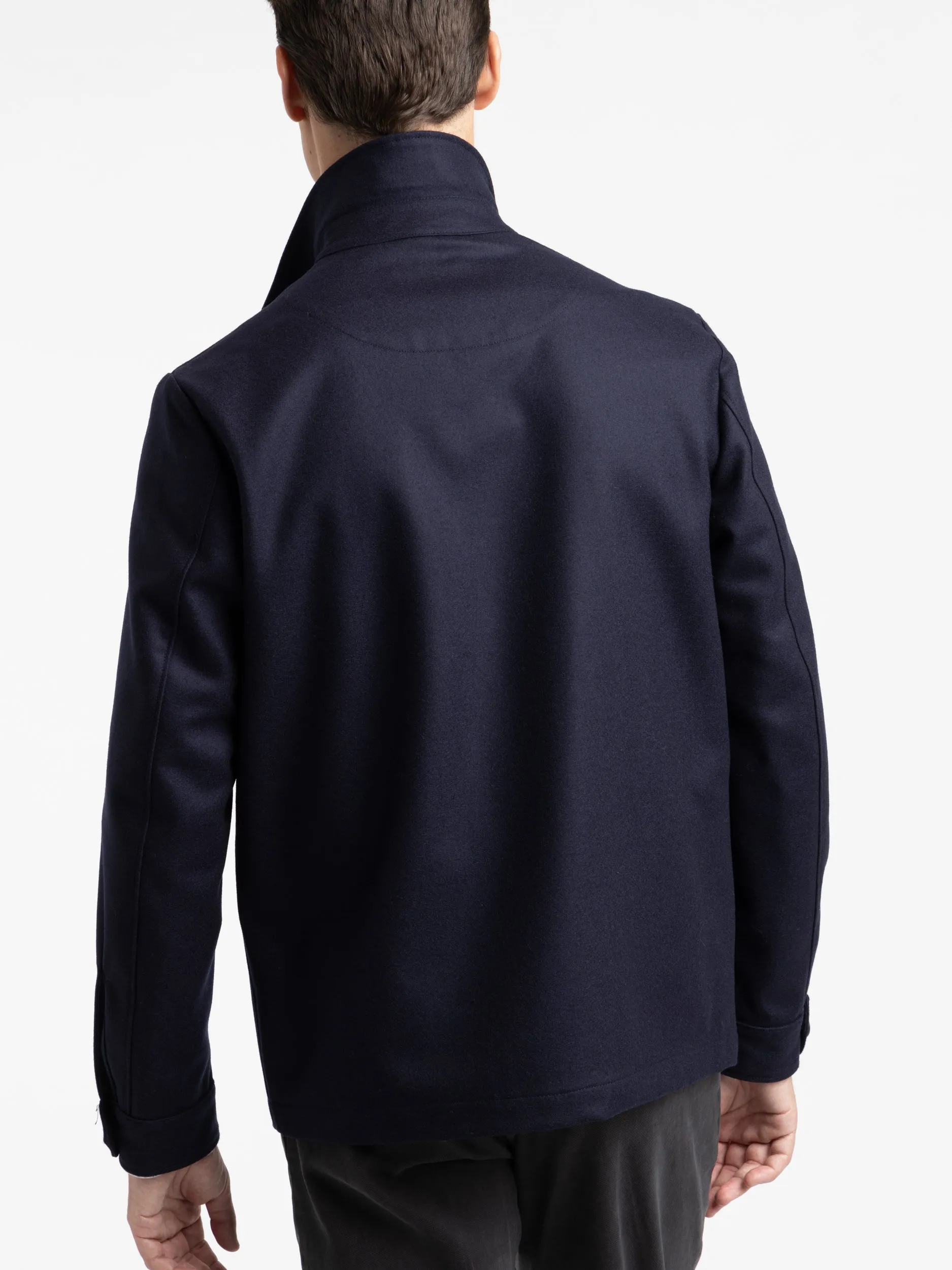 Navy Wool Overshirt