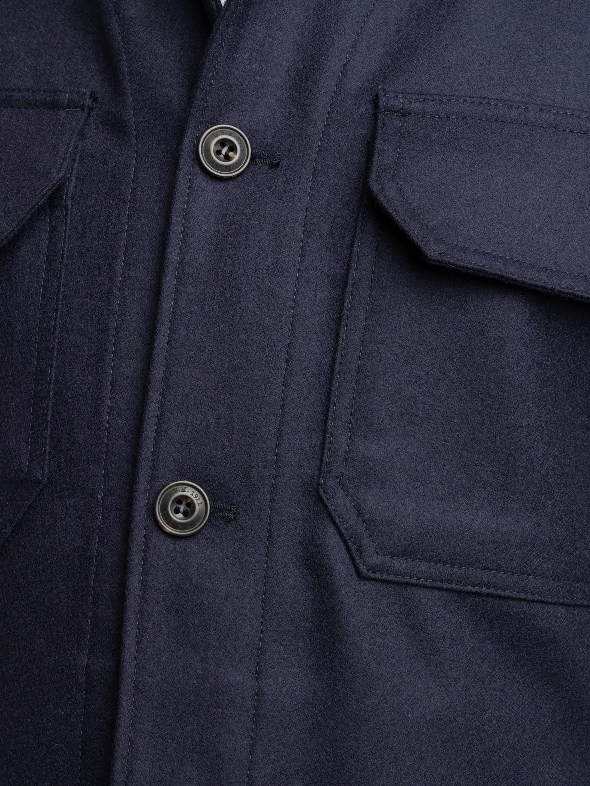 Navy Wool Overshirt