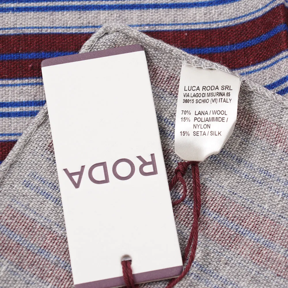 Roda Striped Wool-Silk Pocket Square
