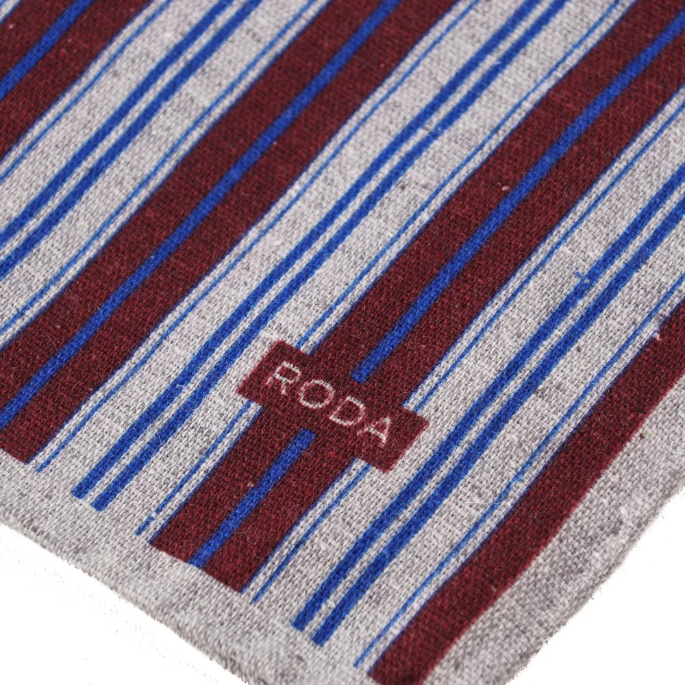 Roda Striped Wool-Silk Pocket Square