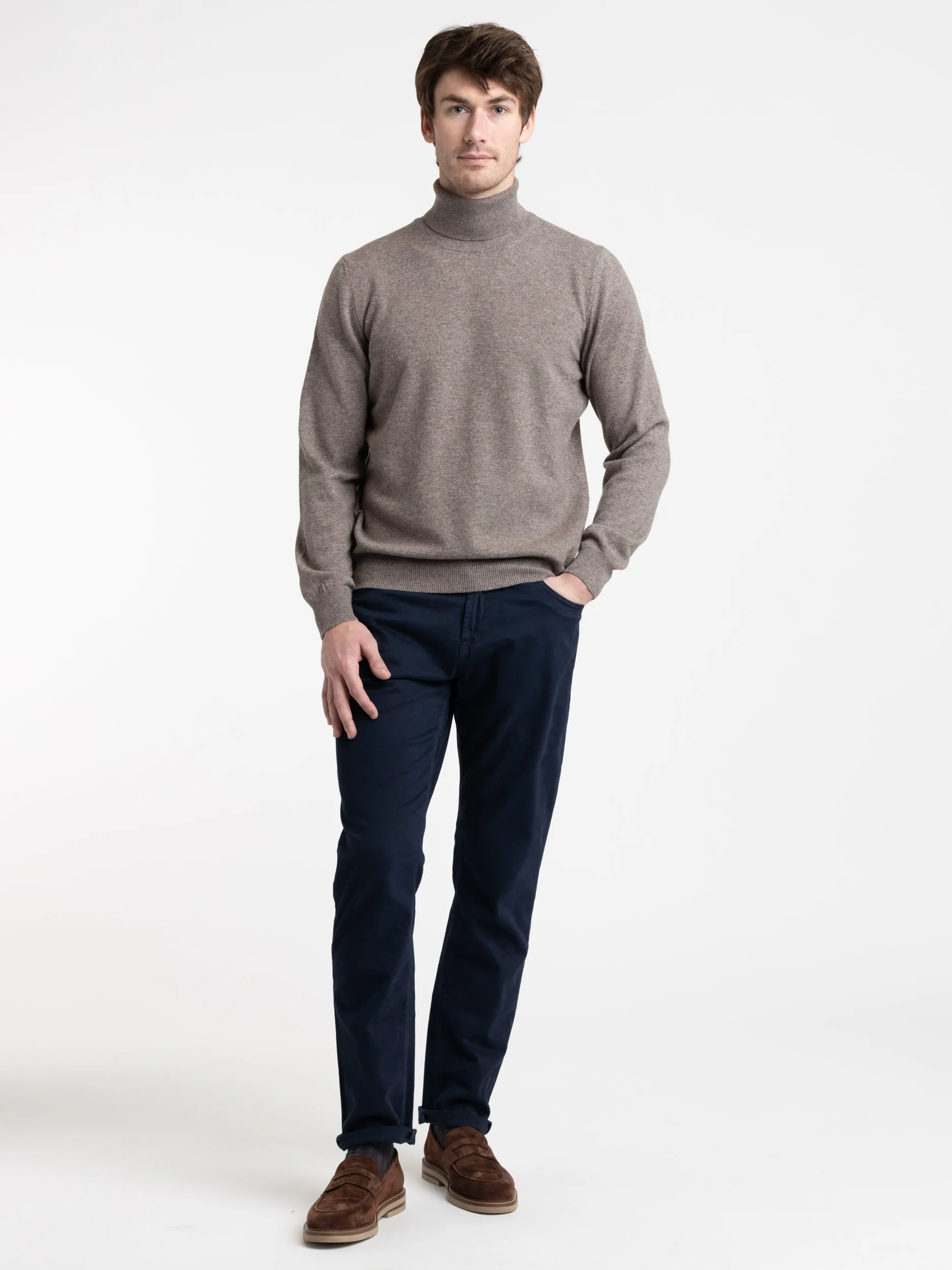Sand Wool Roll Neck