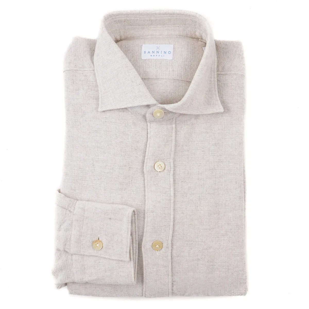 Sannino Slim-Fit Cotton-Wool Shirt
